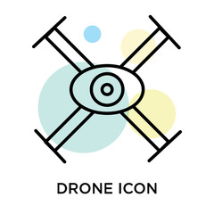Drone icon vector sign and symbol isolated on white background, Drone logo concept