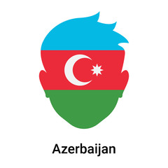 Azerbaijan icon vector sign and symbol isolated on white background, Azerbaijan logo concept