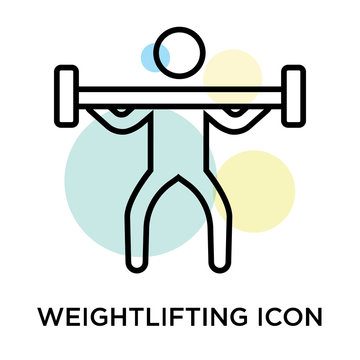 Weightlifting icon vector sign and symbol isolated on white background, Weightlifting logo concept