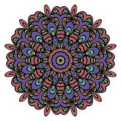 Modern floral ornament. Vector color mandala illustration, Designed for Web, Greeting Card, Poster, Label and Other