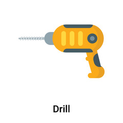 Drill icon vector sign and symbol isolated on white background, Drill logo concept
