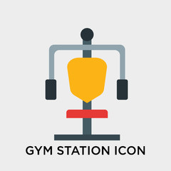 Gym station icon vector sign and symbol isolated on white background, Gym station logo concept