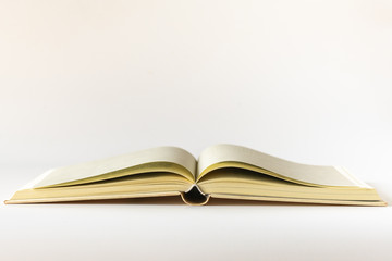 open book on white background