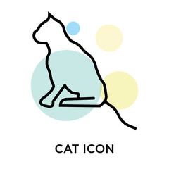 Cat icon vector sign and symbol isolated on white background, Cat logo concept