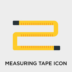 Measuring tape icon vector sign and symbol isolated on white background, Measuring tape logo concept