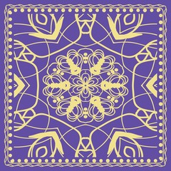 vector illustration. pattern with floral mandala, decorative border.