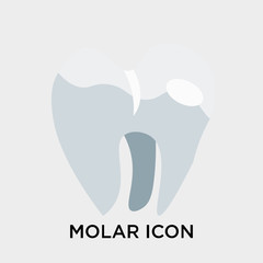 Molar icon vector sign and symbol isolated on white background, Molar logo concept