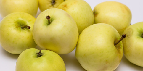 Apples, white apples on a white background.