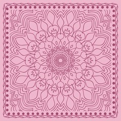 Design print for kerchief. The pattern of the mandala. Vector illustration.