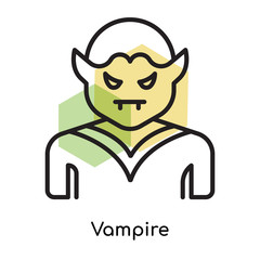 Vampire icon vector sign and symbol isolated on white background, Vampire logo concept