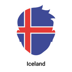 Iceland icon vector sign and symbol isolated on white background, Iceland logo concept