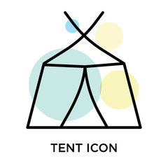 Tent icon vector sign and symbol isolated on white background, Tent logo concept