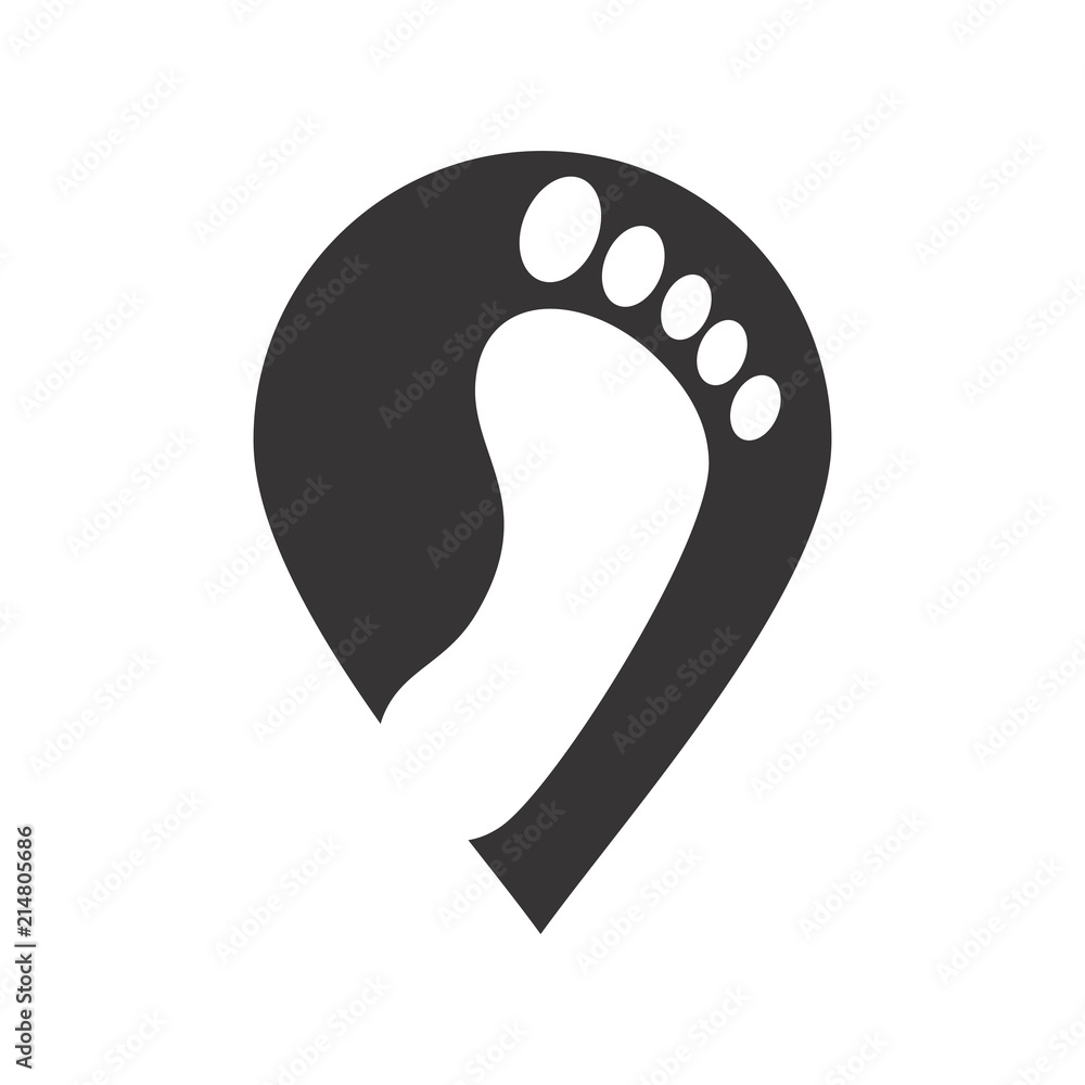 Wall mural foot logo. reflexology icon. finger symbol. vector eps 08.