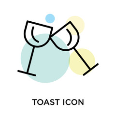 Toast icon vector sign and symbol isolated on white background, Toast logo concept