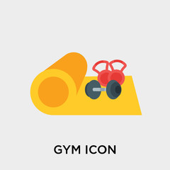 Gym icon vector sign and symbol isolated on white background, Gym logo concept