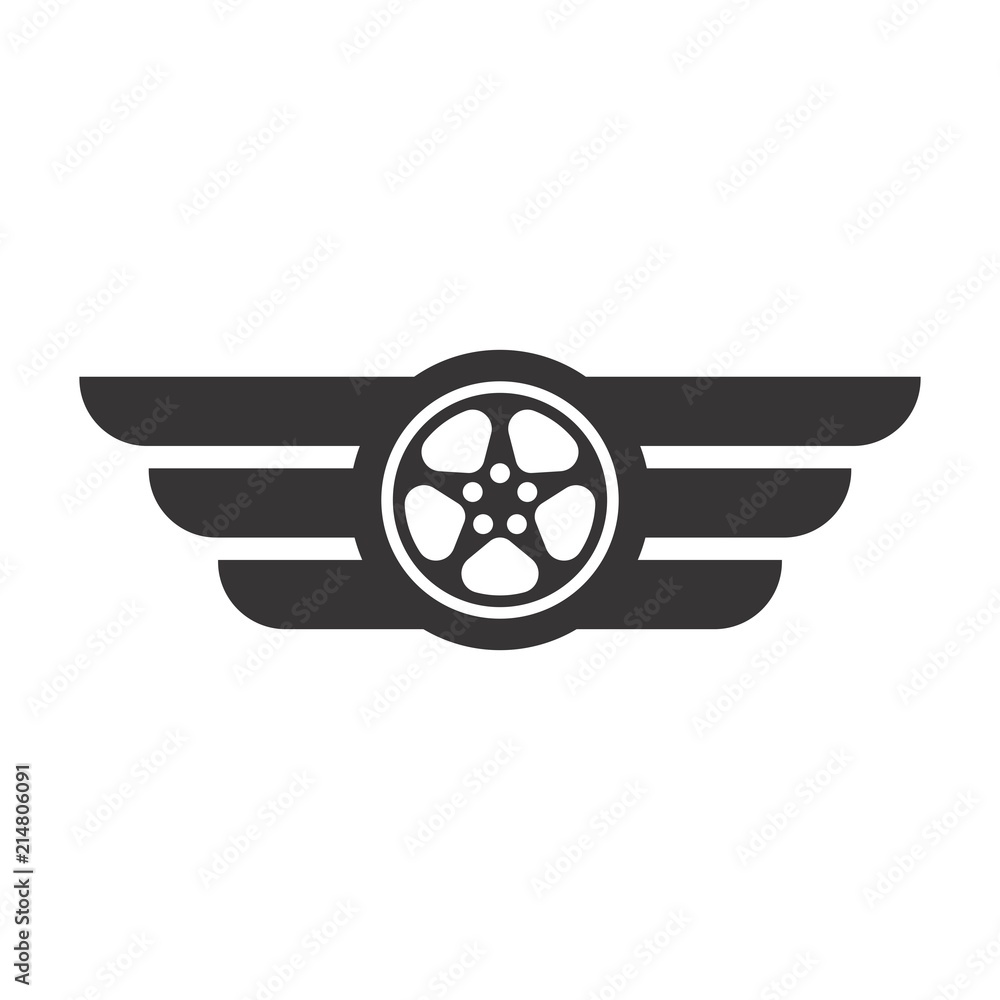 Wall mural tire logo. wheel icon. circle symbol. vector eps 08.