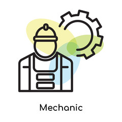 Mechanic icon vector sign and symbol isolated on white background, Mechanic logo concept