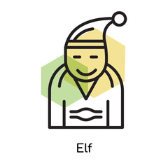 Elf icon vector sign and symbol isolated on white background, Elf logo concept