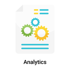 Analytics icon vector sign and symbol isolated on white background, Analytics logo concept