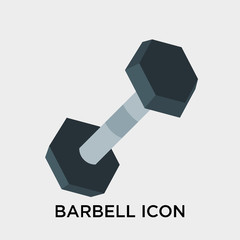Barbell icon vector sign and symbol isolated on white background, Barbell logo concept