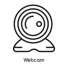 Webcam icon vector sign and symbol isolated on white background, Webcam logo concept
