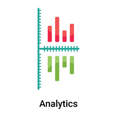 Obraz premium Analytics icon vector sign and symbol isolated on white background, Analytics logo concept