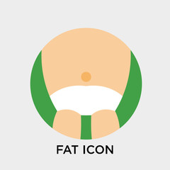 Fat icon vector sign and symbol isolated on white background, Fat logo concept