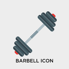 Barbell icon vector sign and symbol isolated on white background, Barbell logo concept
