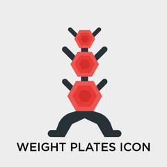 Weight plates icon vector sign and symbol isolated on white background, Weight plates logo concept