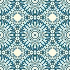 vector illustration. pattern with floral mandala, decorative border. design for print fabric, super bandana