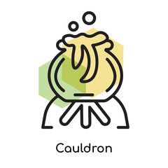 Cauldron icon vector sign and symbol isolated on white background, Cauldron logo concept