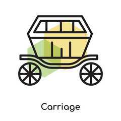 Carriage icon vector sign and symbol isolated on white background, Carriage logo concept