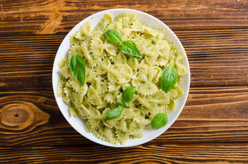 Pasta with sauce pesto