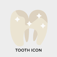 Tooth icon vector sign and symbol isolated on white background, Tooth logo concept