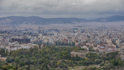 Fototapeta na wymiar Panoramic view of Athens city in Greece 