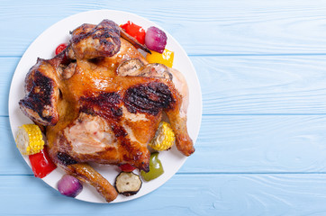 Grilled chicken and vegetables