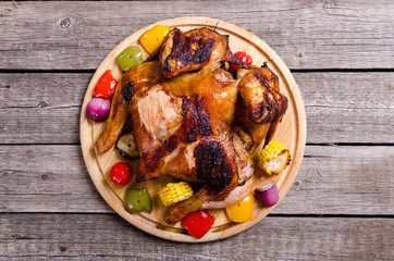 Grilled chicken and vegetables