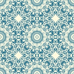 vector illustration. pattern with floral mandala, decorative border. design for print fabric, super bandana