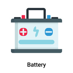 Battery icon vector sign and symbol isolated on white background, Battery logo concept