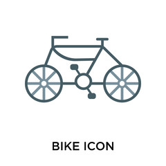 Bike icon vector sign and symbol isolated on white background, Bike logo concept