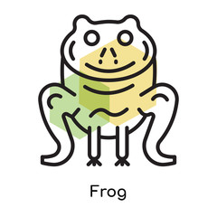 Frog icon vector sign and symbol isolated on white background, Frog logo concept