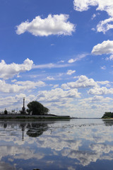 Stella Millennium city of Yaroslavl on the Volga river embankment and the embankment of the...