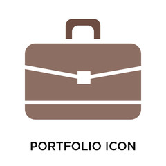 Portfolio icon vector sign and symbol isolated on white background, Portfolio logo concept