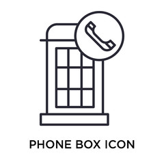 Phone box icon vector sign and symbol isolated on white background, Phone box logo concept