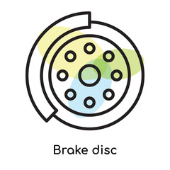 Brake disc icon vector sign and symbol isolated on white background, Brake disc logo concept