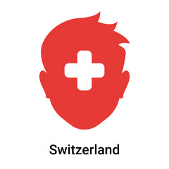 Obraz premium Switzerland icon vector sign and symbol isolated on white background, Switzerland logo concept