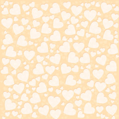 Abstract yellow background with hearts