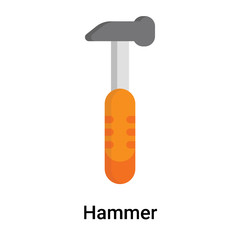 Hammer icon vector sign and symbol isolated on white background, Hammer logo concept