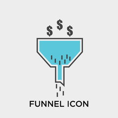 Funnel icon vector sign and symbol isolated on white background, Funnel logo concept