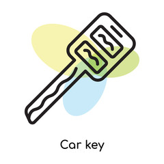 Car key icon vector sign and symbol isolated on white background, Car key logo concept